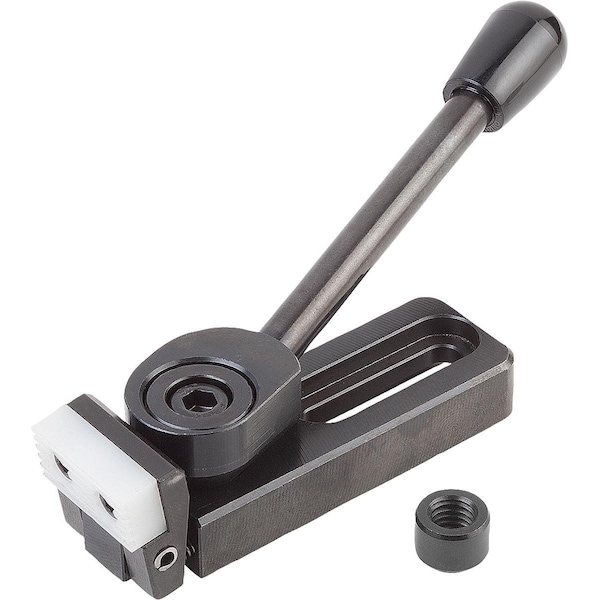 Side Clamp Left A=121, 5 40X40, Form:D Steel